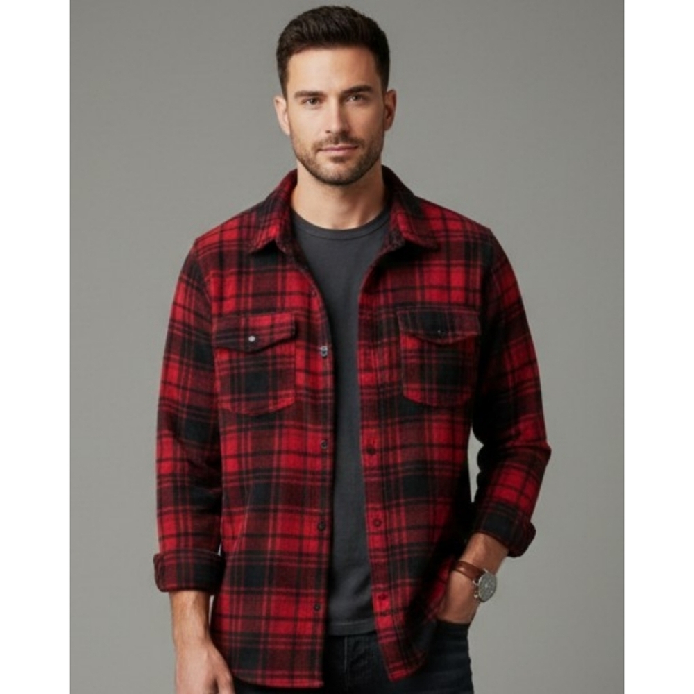 O'Neill Men's Buffalo Plaid Fleece Snap Button Top
